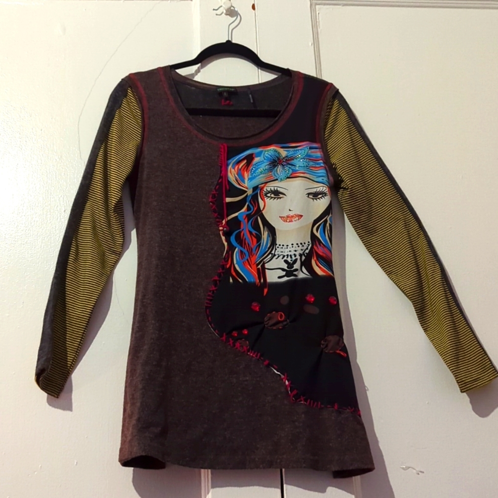 Tricotto graphic long sleeve shirt